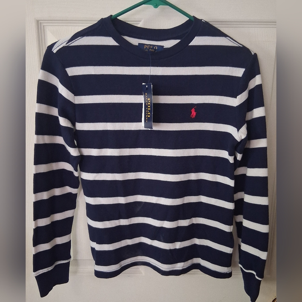 Boys Polo Ralph Lauren Striped Sweatshirt Size Medium NWT